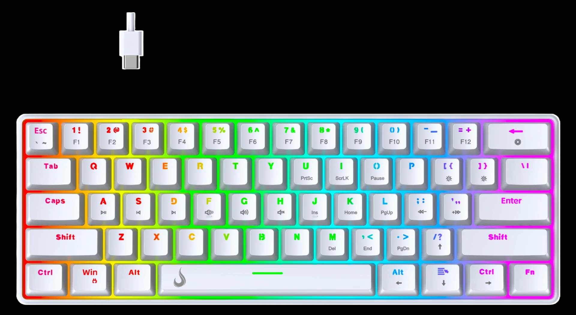 TECLADO MECÂNICO GM1 WHITE RGB SWITCH RED
