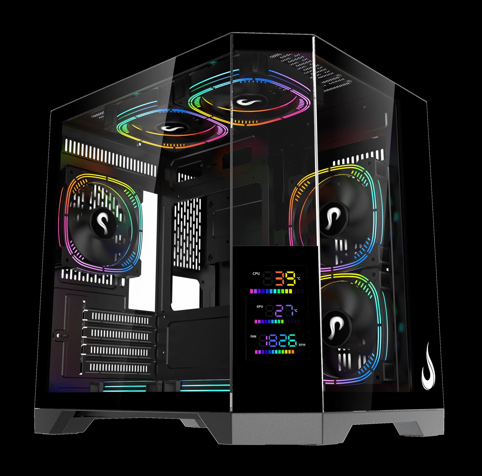 GABINETE ZEUS GLASS SCREEN 01 BLACK