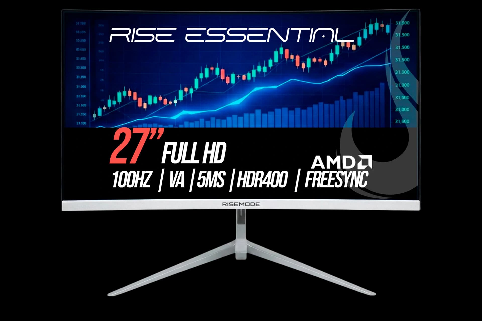 MONITOR GAMER CURVO ESSENTIAL 27” FULL HD 100HZ WHITE