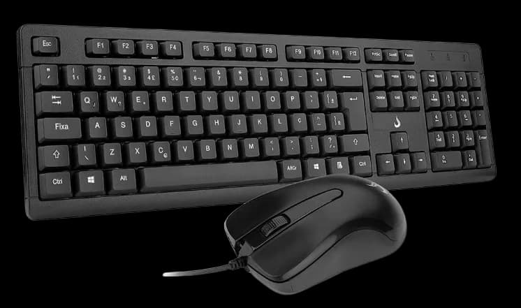 KIT TECLADO E MOUSE OFFICE OF 01 PRETO