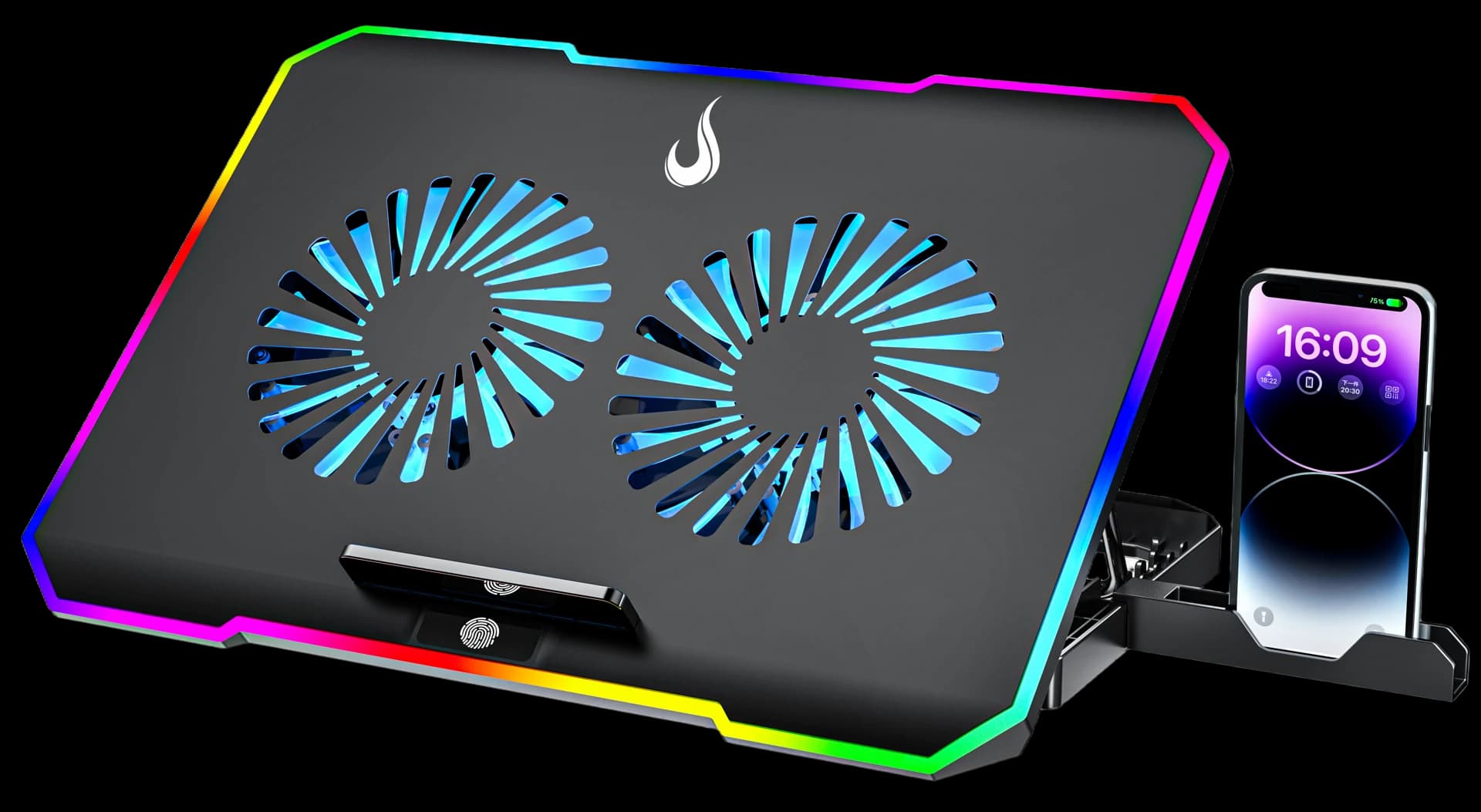 BASE NOTEBOOK GALAXY BLACK X3 LED RGB