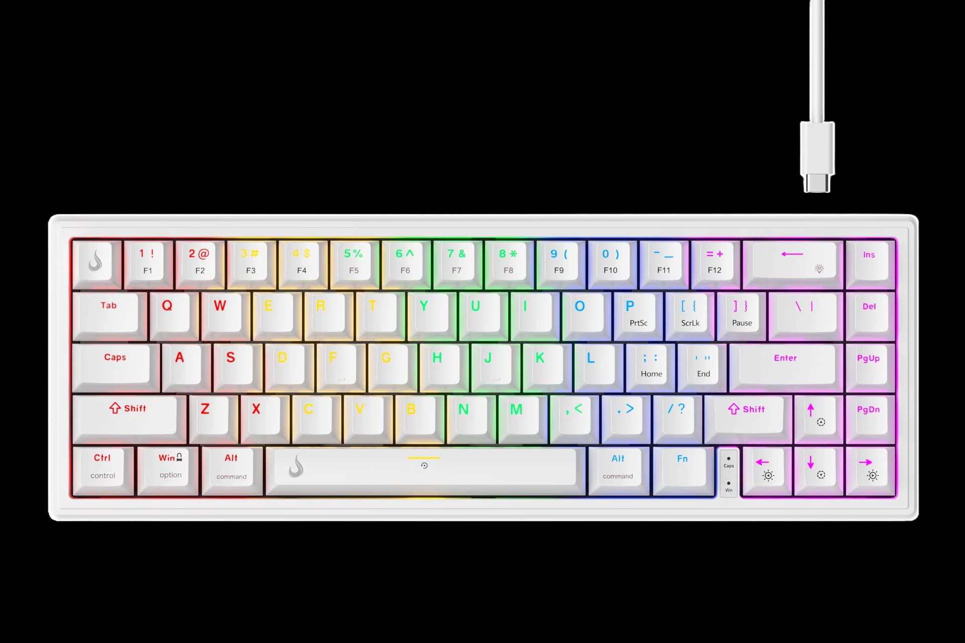 TECLADO MECÂNICO GM1 PRO ARGB SWITCH RED USB-C BRANCO