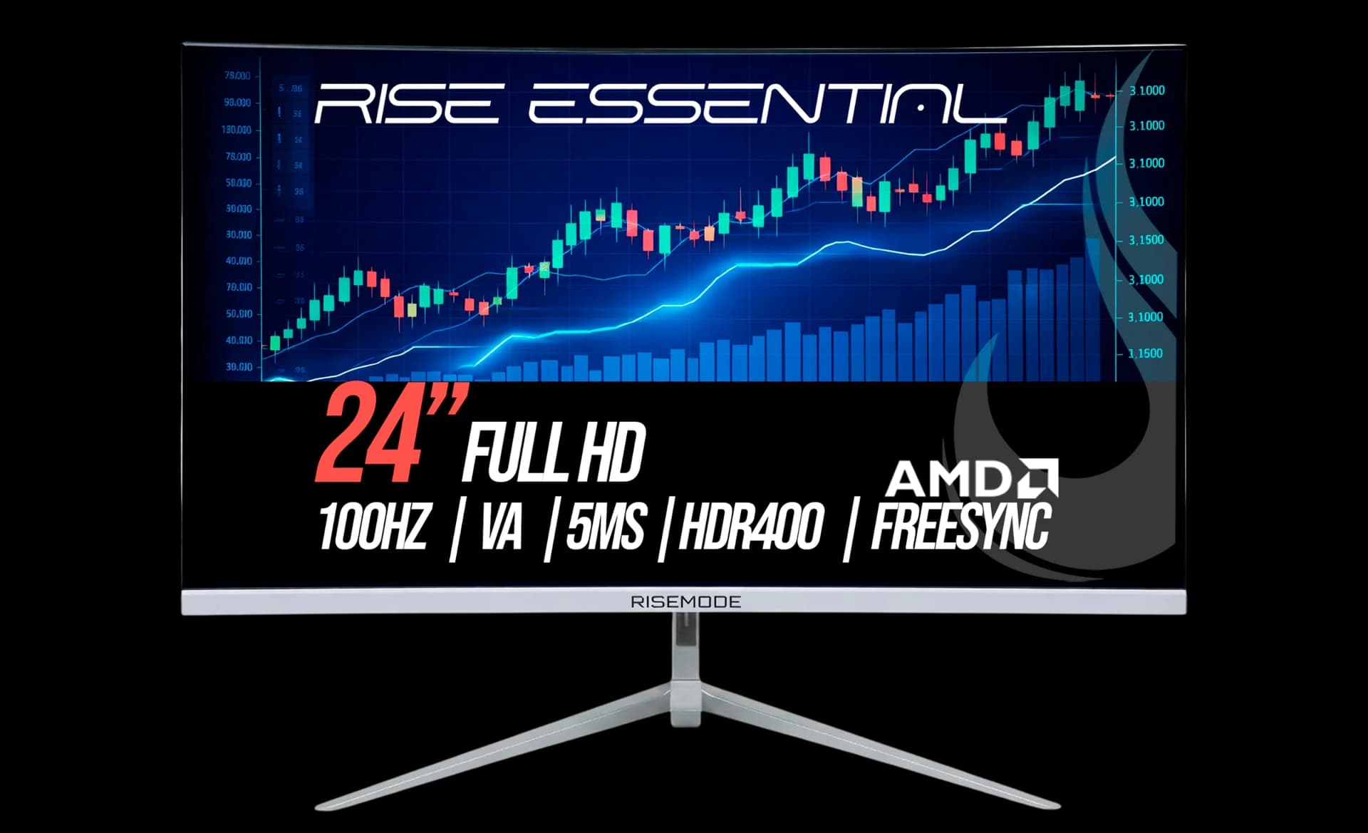 MONITOR GAMER CURVO ESSENTIAL 24” FULL HD 100HZ WHITE