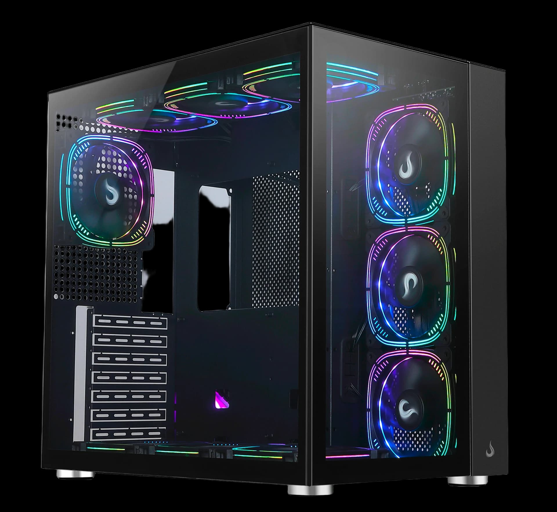 GABINETE GALAXY GLASS STANDARD BLACK - 10 FANS ARGB