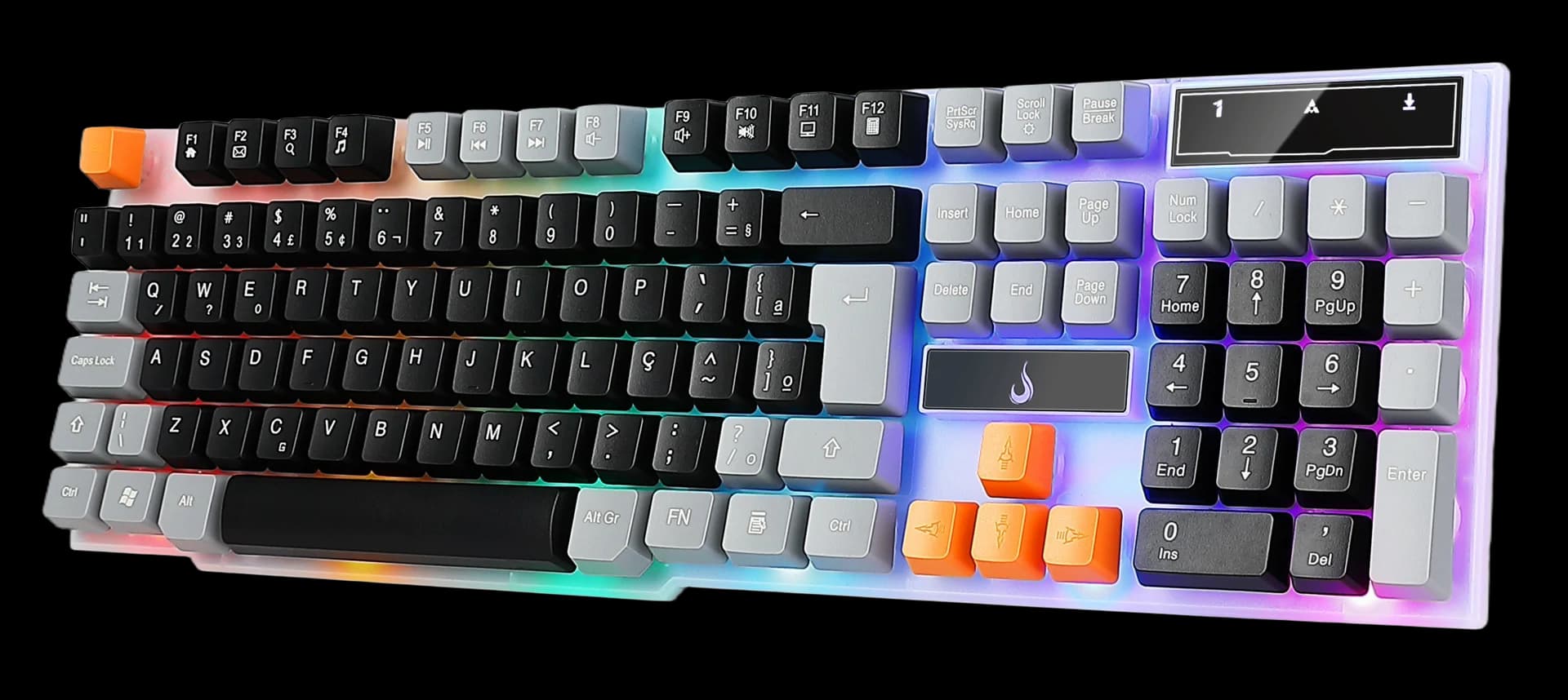 TECLADO G1 FULL RGB PRETO E CINZA