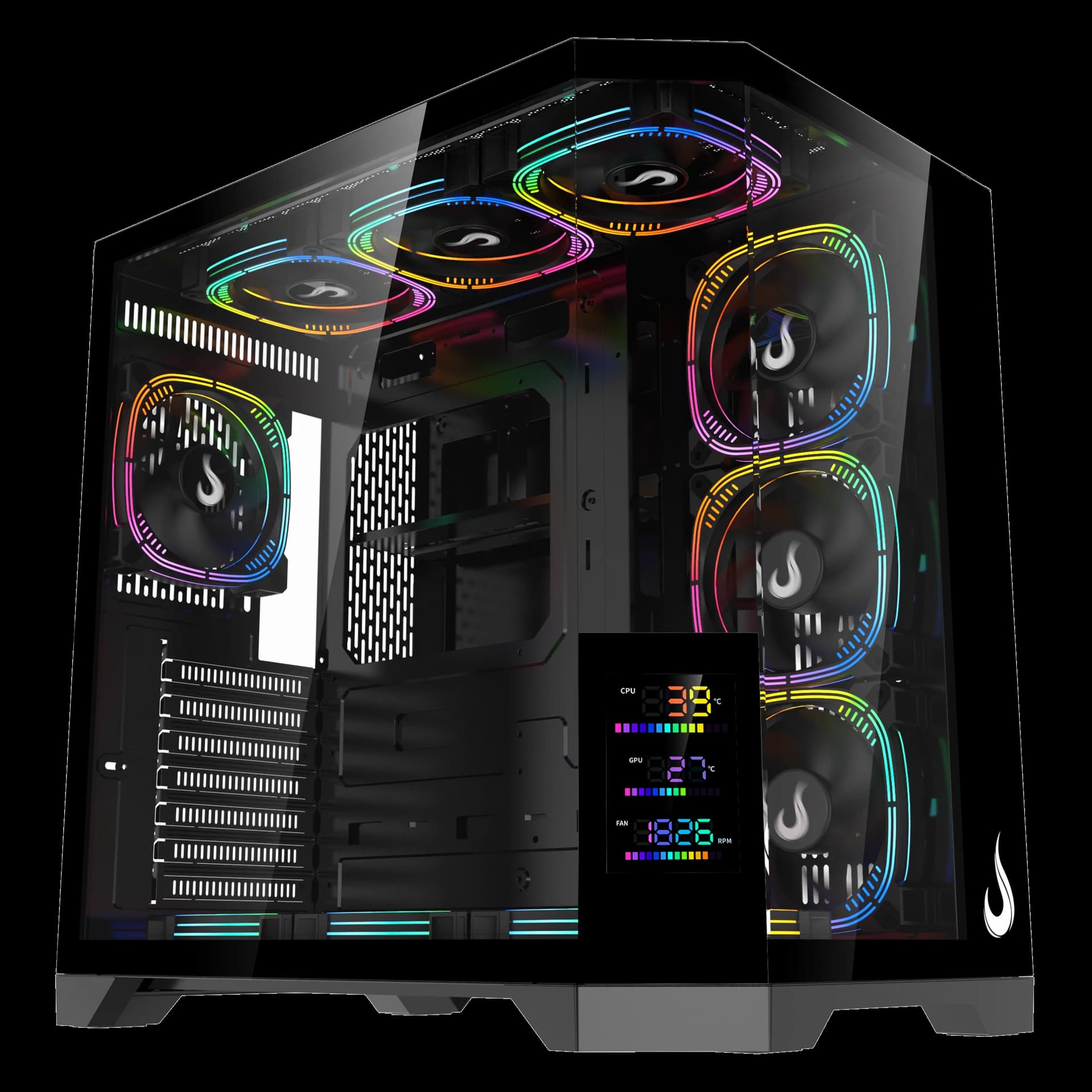 GABINETE ZEUS GLASS SCREEN 02 BLACK