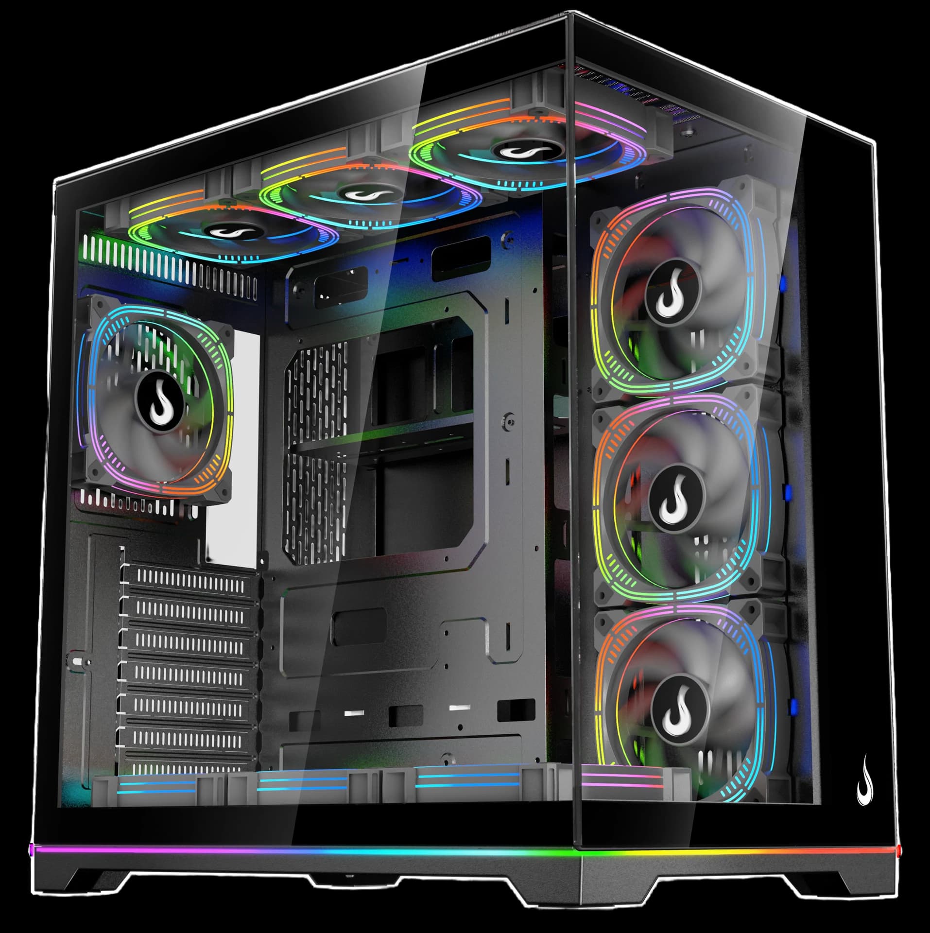 GABINETE GLASS STANDARD V2 LED ARGB BLACK - 10 FANS