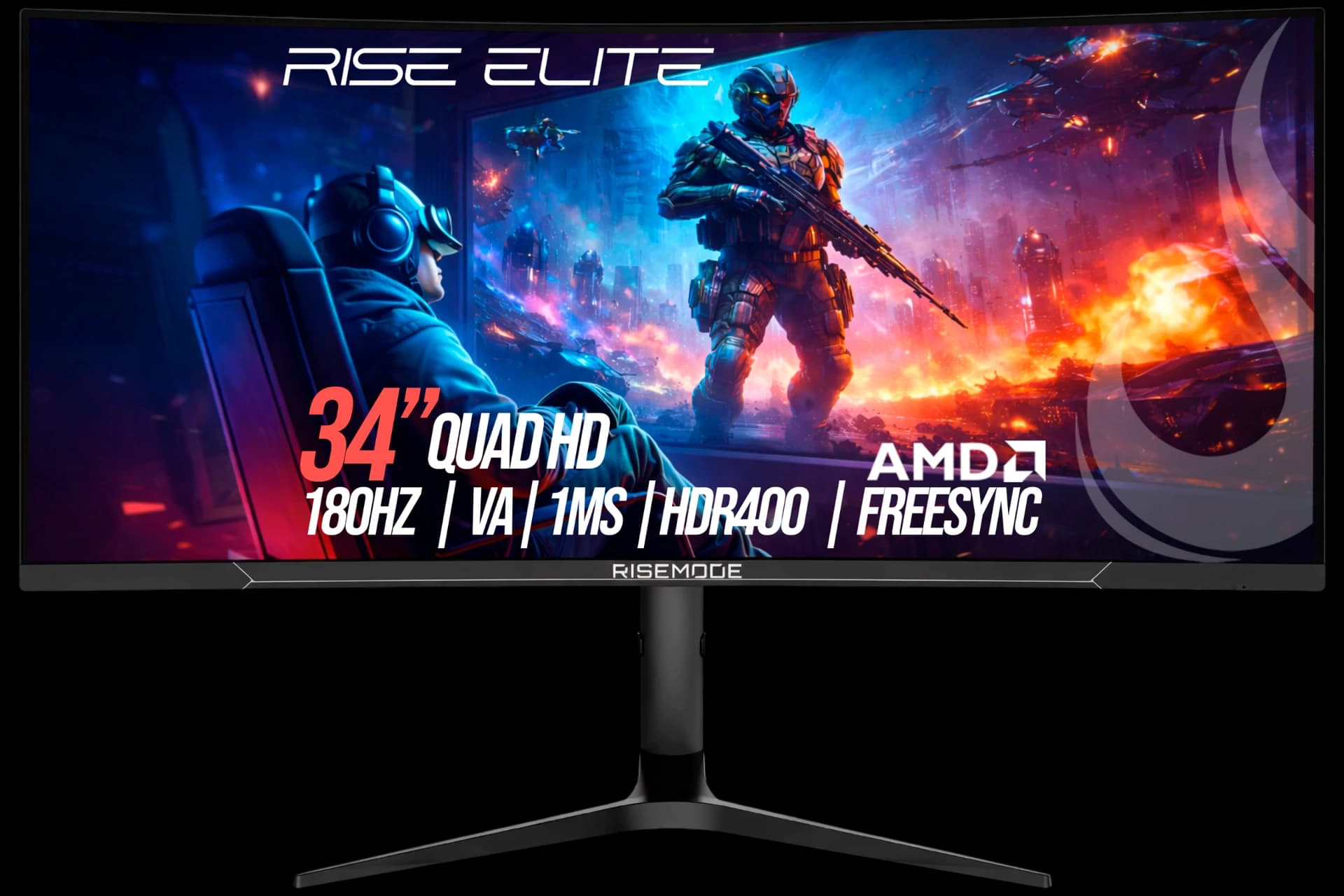 MONITOR GAMER CURVO ELITE 34” QHD 165HZ 1MS VA FREESYNC HDR400