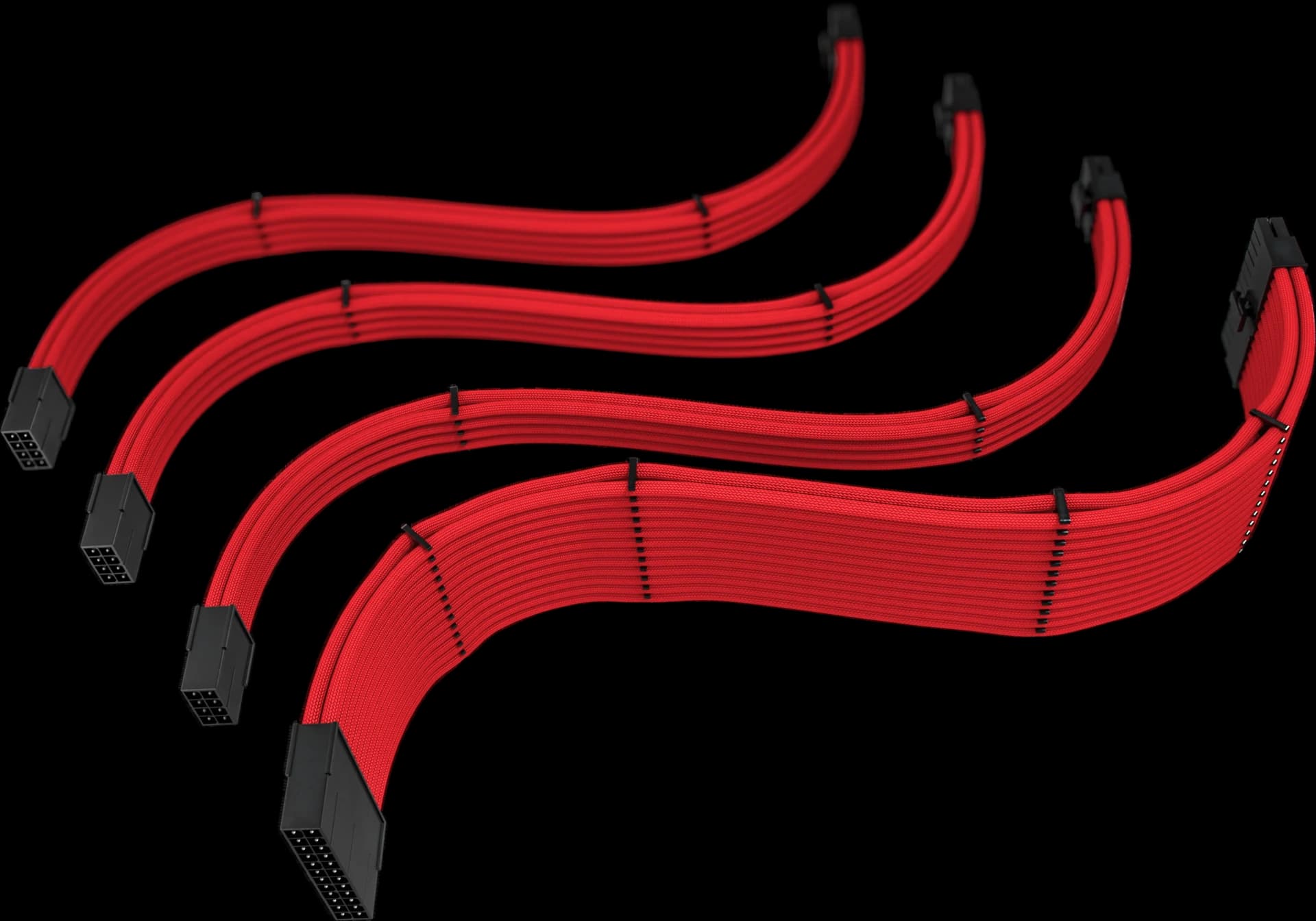 KIT CABOS SLEEVED FULL RED VERMELHO 4 PEÇAS 30CM