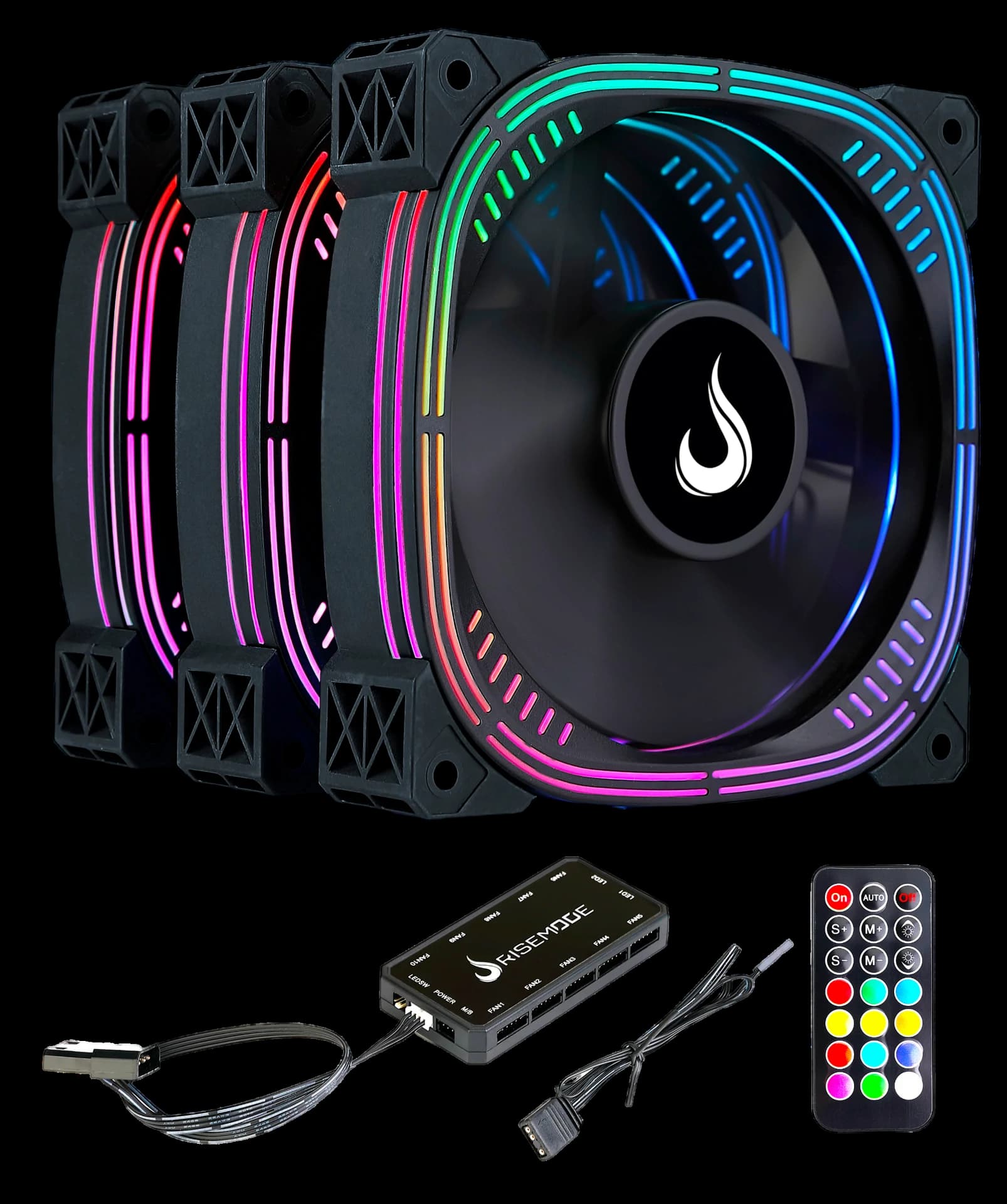 KIT FAN AURA PRO BLACK ARGB
