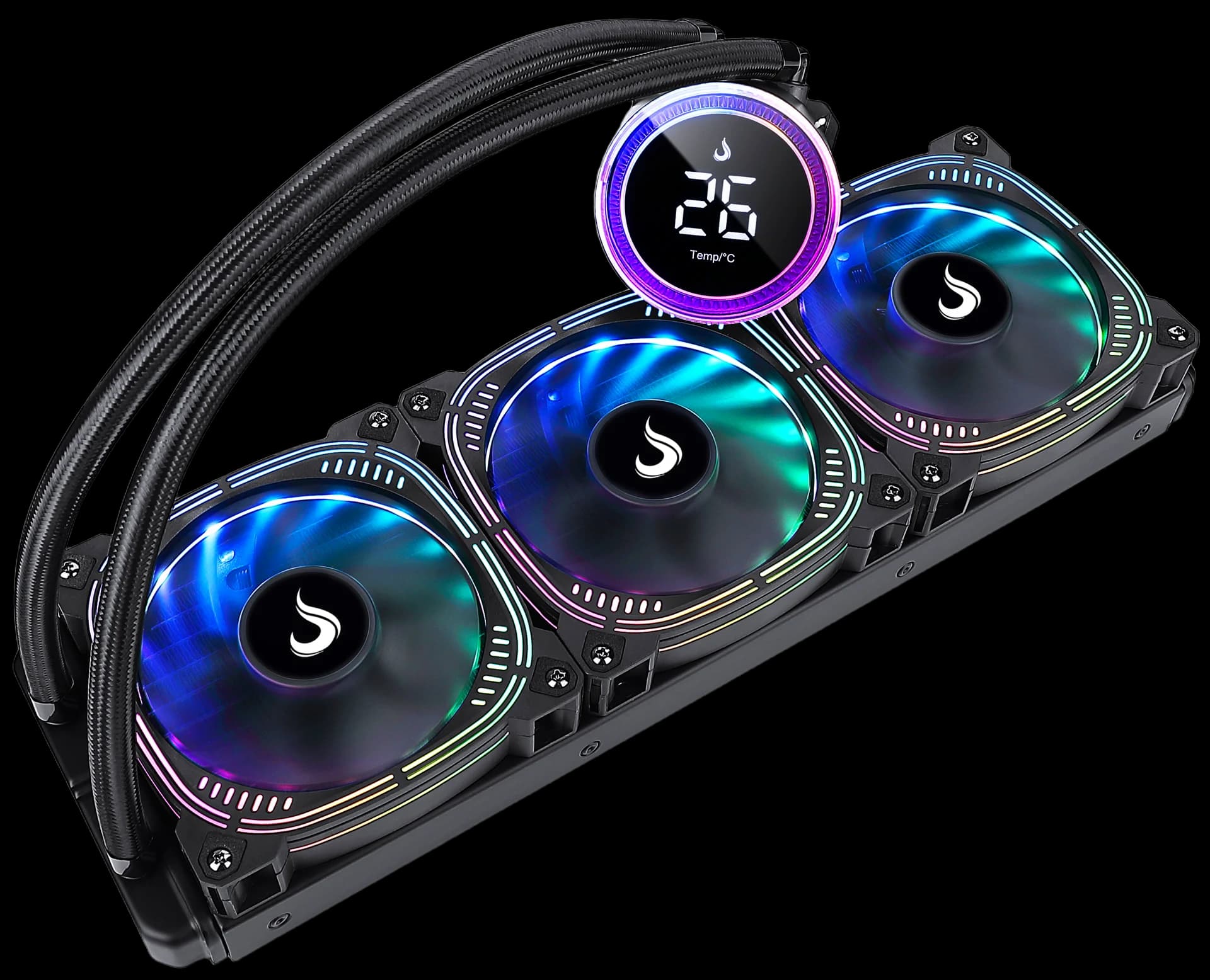 WATER COOLER AURA ICE BLACK 360MM ARGB