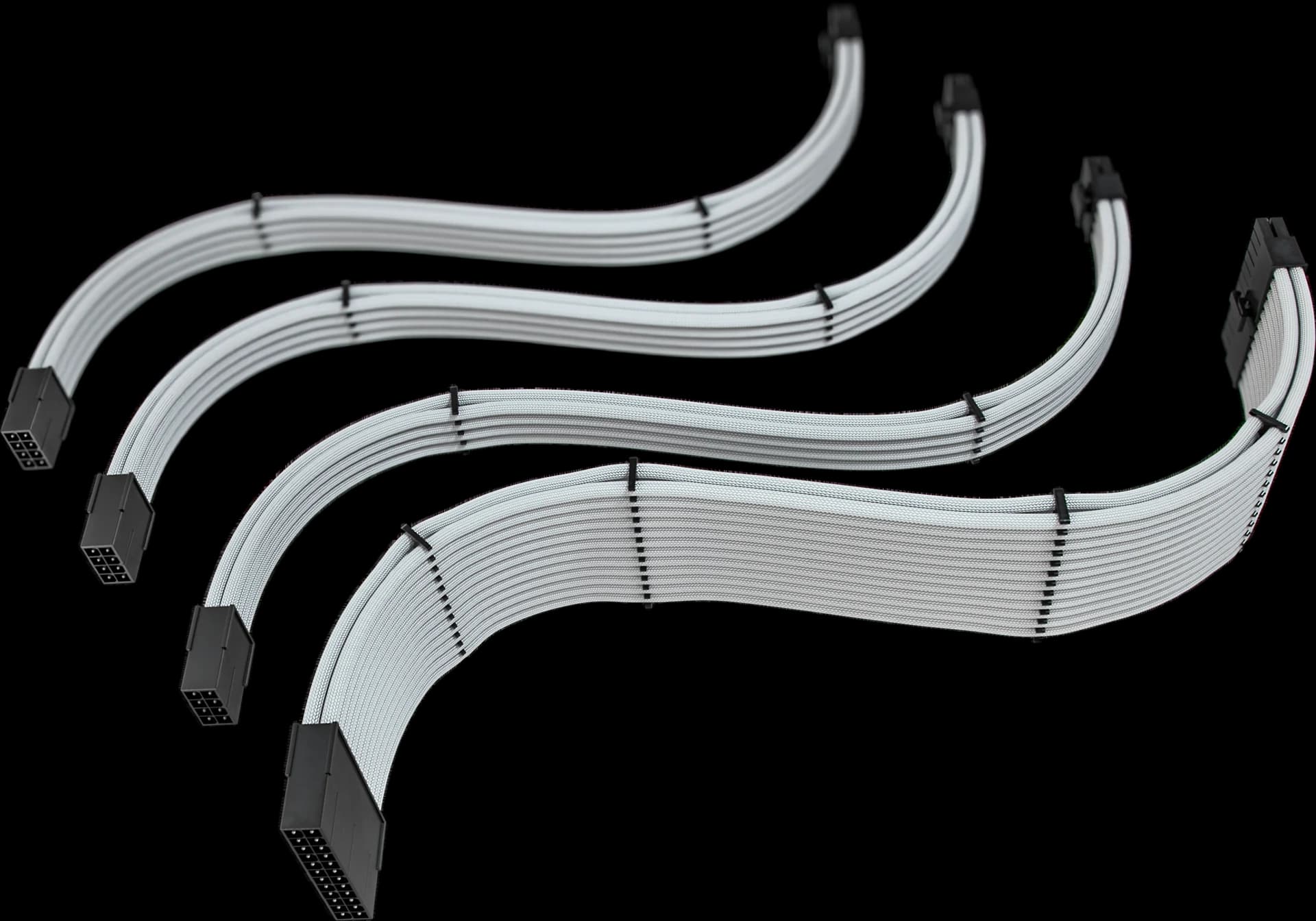 CABO EXTENSOR SLEEVED DE FONTE 4 EM 1 BRANCO