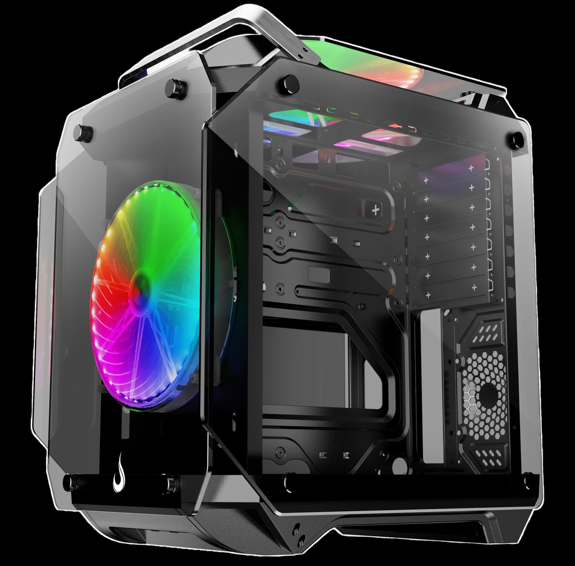 GABINETE ZEUS GLASS 02 BLACK ARGB